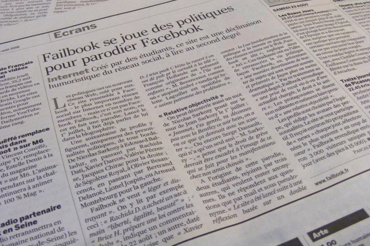 Failbook - revue de presse